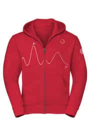 Felpa con cappuccio da uomo / unisex - cotone rosso - grafica running "Pablo" - NAVAJO ZIP MONVIC