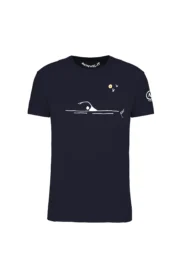 Swimming blue navy organic cotton t-shirt Monvic