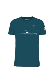 Swimming blue petrol organic cotton t-shirt Monvic