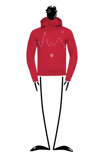Men's hooded sweatshirt - red - running "Pablo" NAVAJO MONVIC
