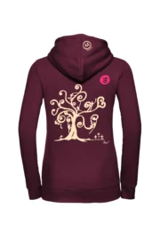 Women's hoodie - burgundy - "Tree" graphics - FEDRA MONVIC