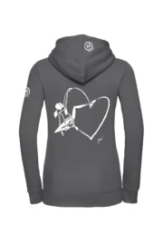 Women's zip hoodie - gray - "Out" climbing graphics - FEDRA ZIP MONVIC