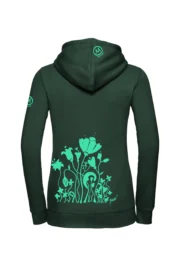 Sweat à capuche zippé femme - vert forêt - graphisme "Forest" - FEDRA ZIP MONVIC