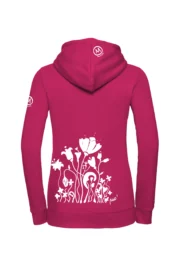 Sweat à capuche zippé femme - fuchsia - graphisme "Forest" - FEDRA ZIP MONVIC