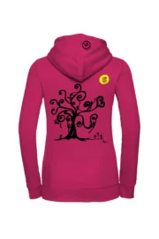 Felpa con cappuccio donna - fucsia - grafica "Tree" - FEDRA MONVIC