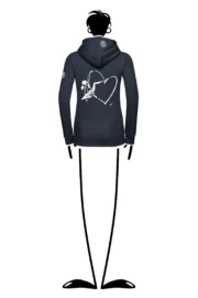 Women's zip hoodie - navy blue - "Out" climbing graphics - FEDRA ZIP MONVIC