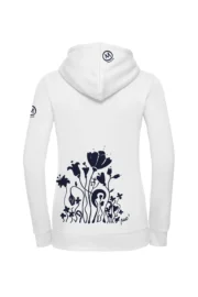 Sweat à capuche zippé femme - blanc - graphisme "Forest" - FEDRA ZIP MONVIC