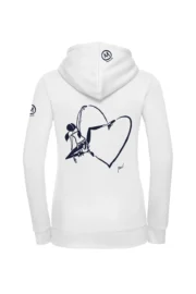 Women's zip hoodie - white - "Out" climbing graphic graphic - FEDRA ZIP MONVIC