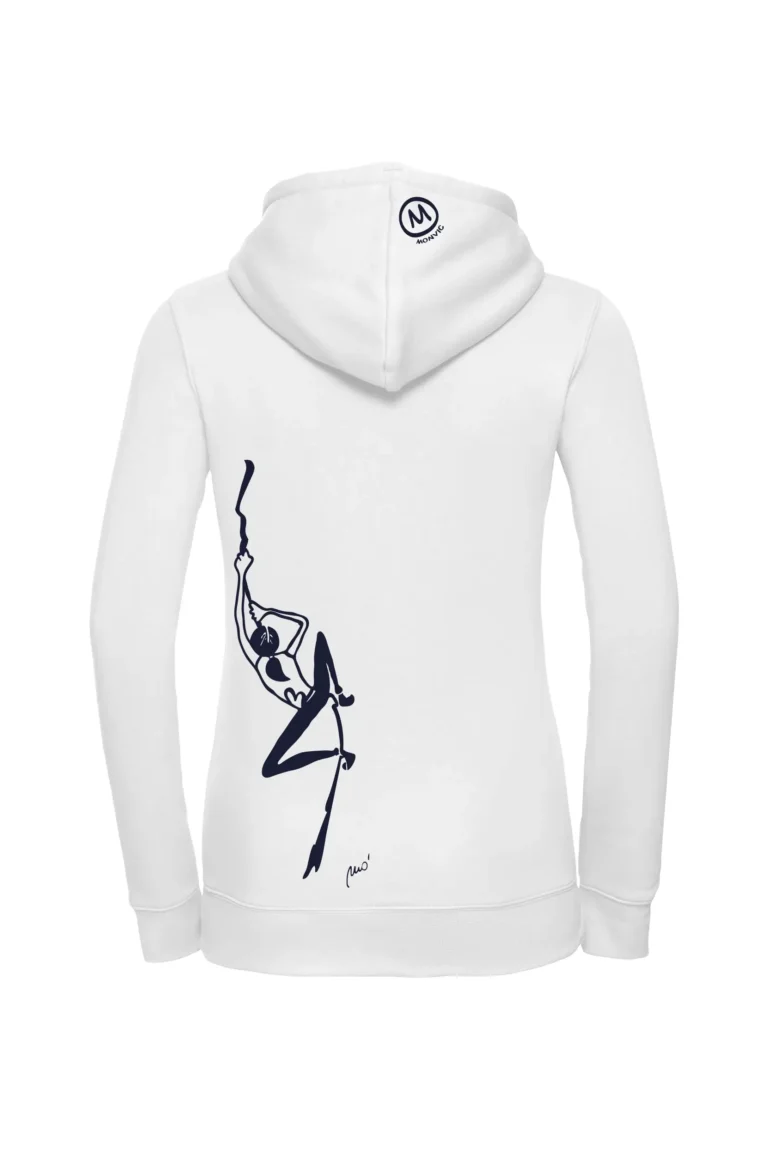 Sweat à capuche femme - blanc - graphisme "Sabry" - FEDRA MONVIC
