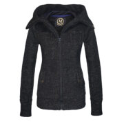giacca in lana donna con cappuccio extra large nera ET Monvic