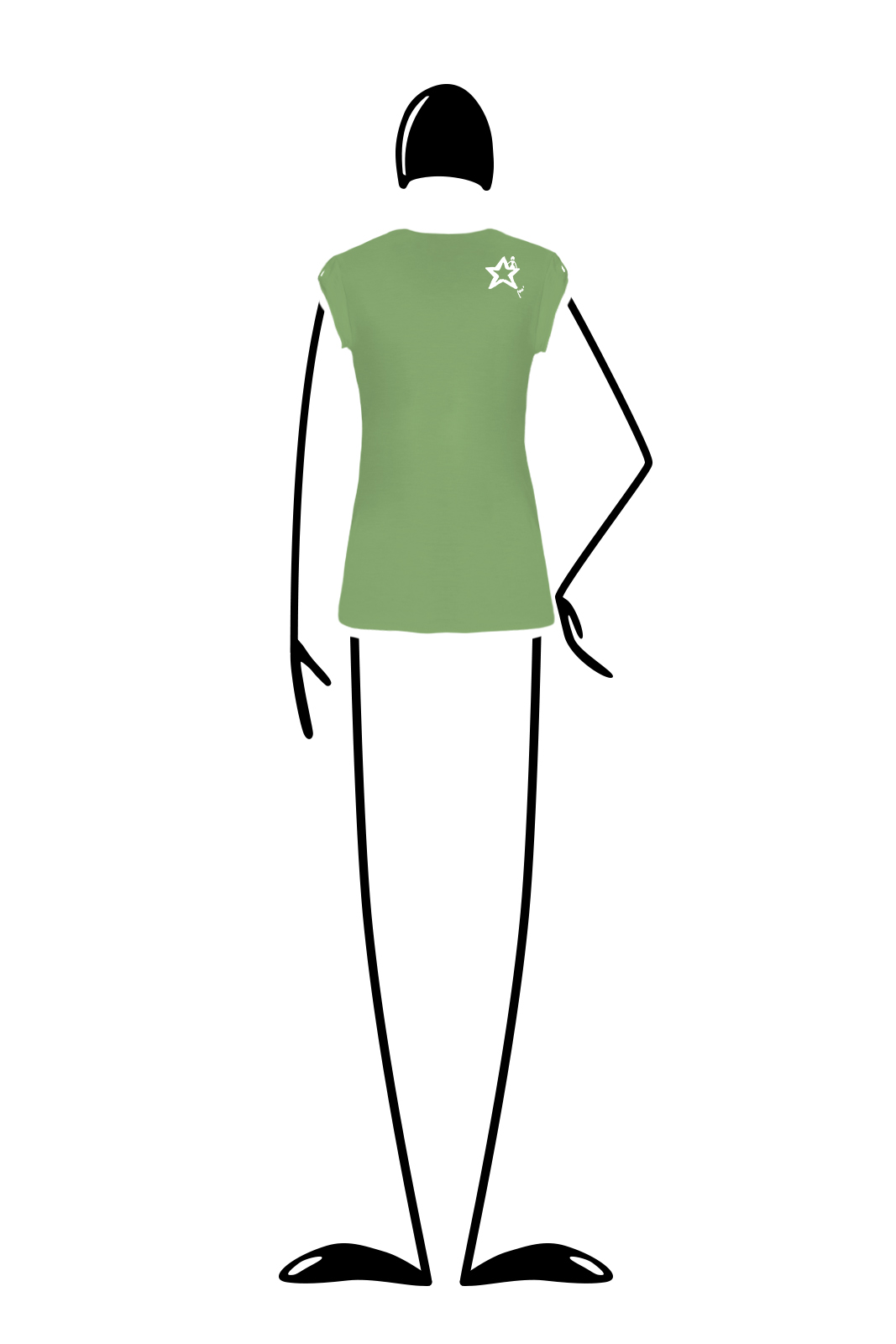 women short sleeved cotton t-shirt green FATONA Monvic