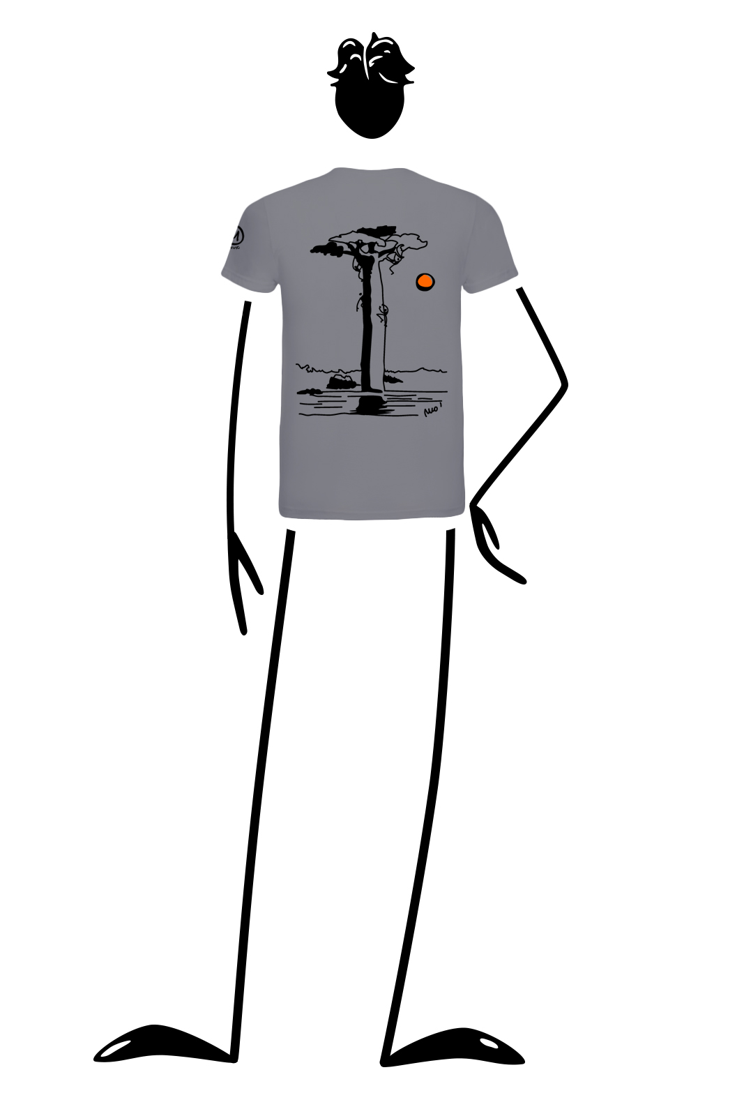 t-shirt men grey HASH VINTAGE Monvic