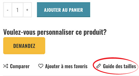 Guide des tailles Guide des tailles