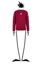 Felpa unisex ROUND organic Monvic rossa uomo