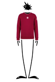 unisex sweatshirt ROUND Monvic organic cotton red
