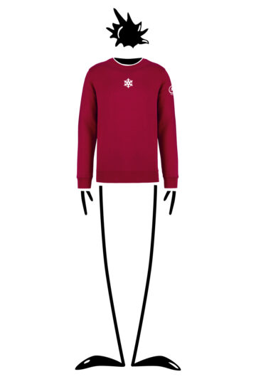 unisex sweatshirt ROUND Monvic organic cotton red