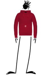 Sweat à capuche unisexe rouge NAVAJO Monvic