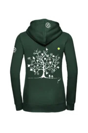 Women's zip hoodie - forest green - "Magic tree" graphics - FEDRA ZIP MONVIC