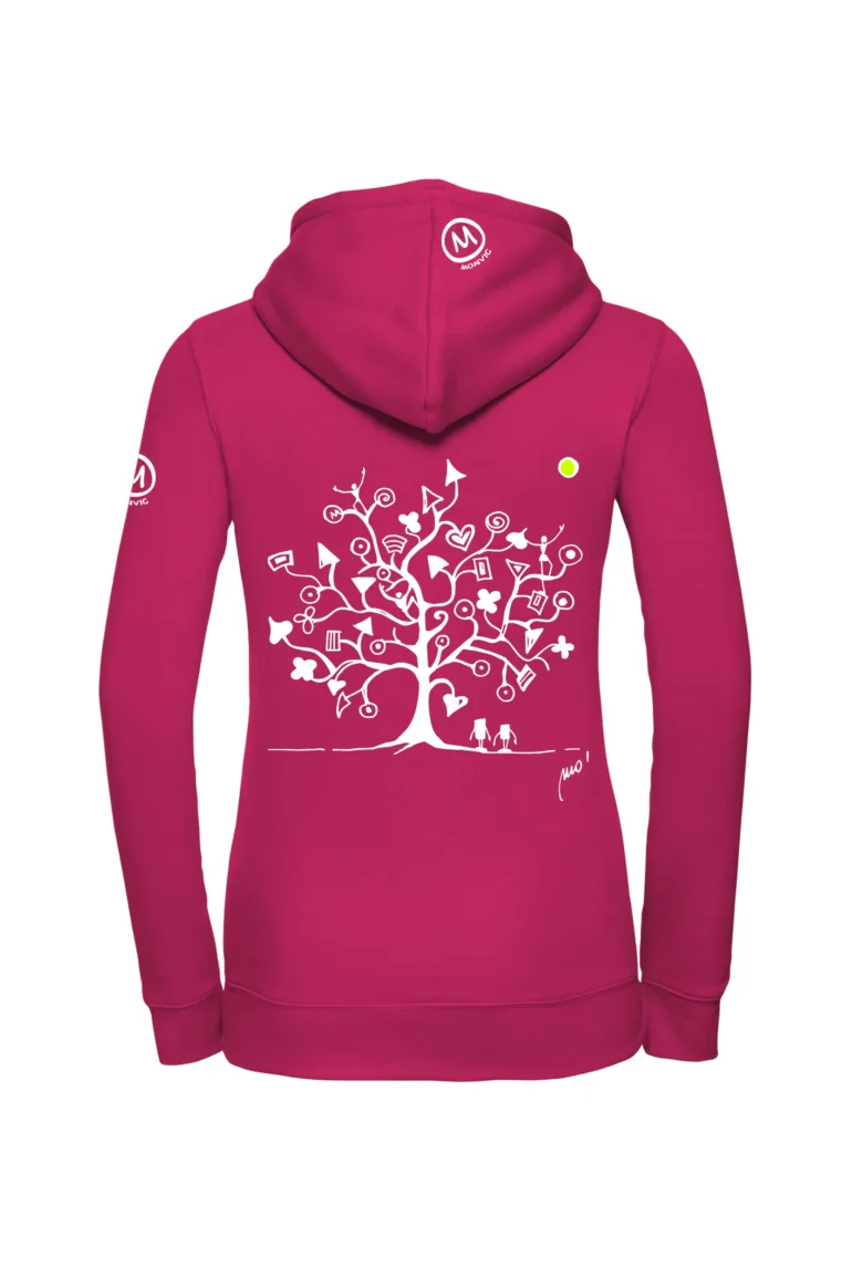 Sweat à capuche zippé femme - fuchsia - Graphique "Arbre magique" - FEDRA ZIP MONVIC