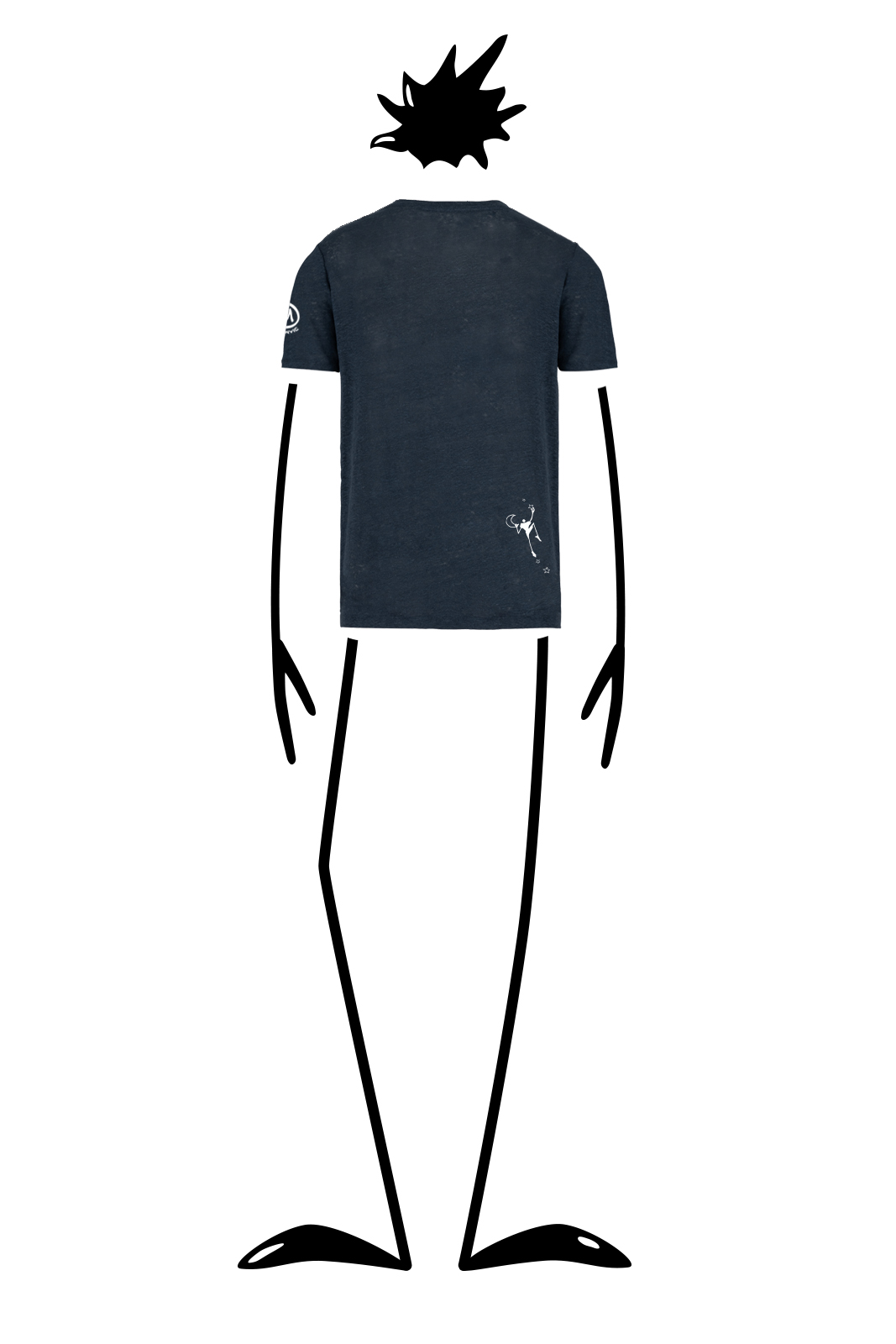 t-shirt uomo in lino HASH PURE blu navy Monvic