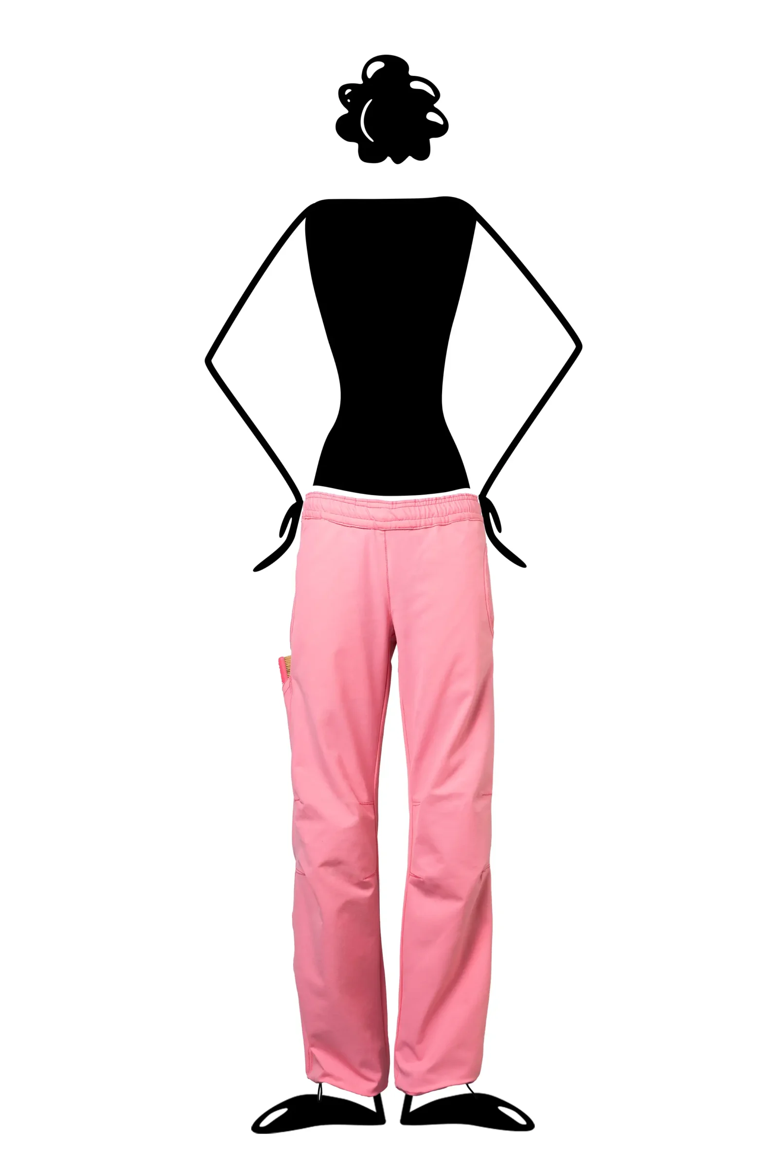 women's sport climbing pants - fluo pink - stretch cotton - VIOLET MONVIC