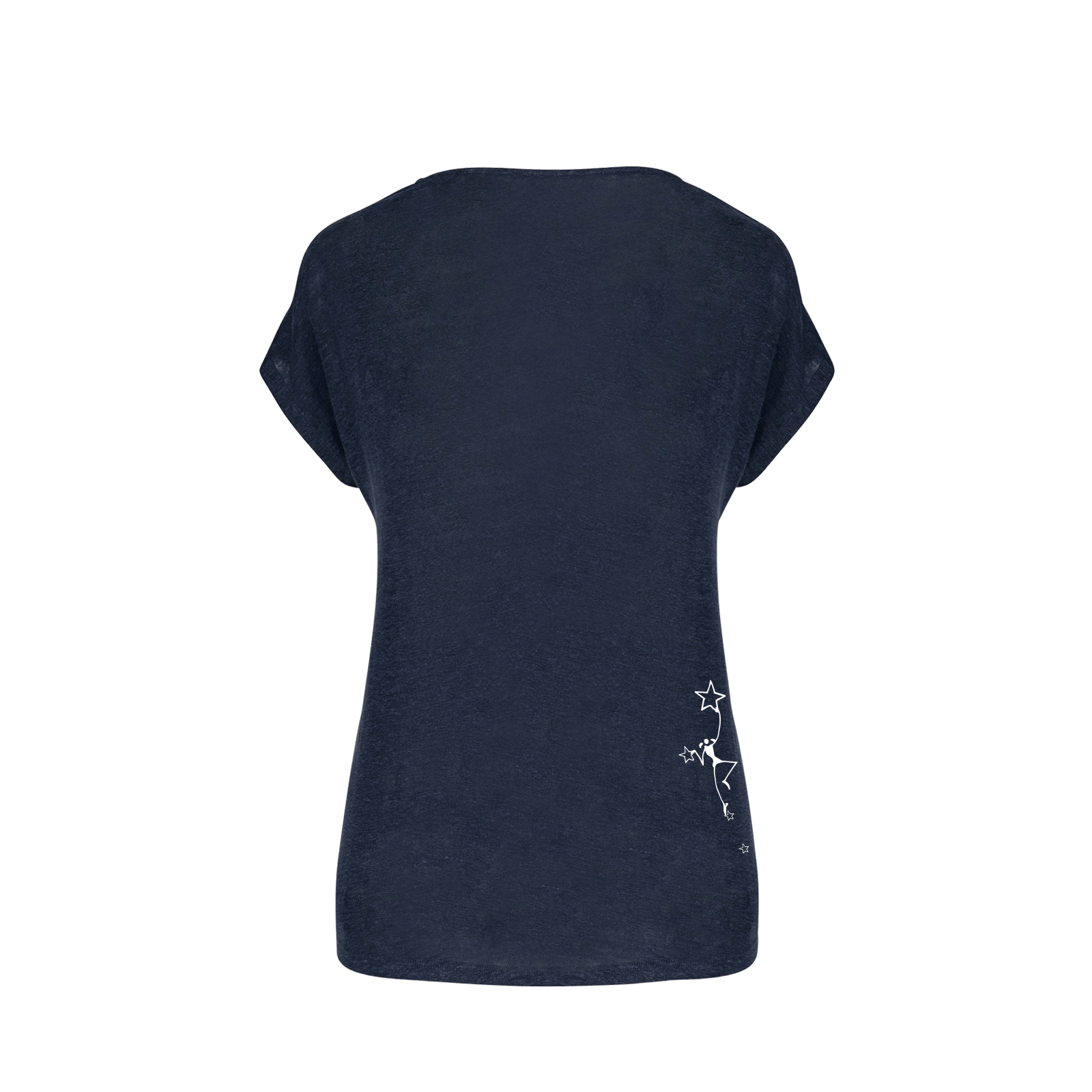 t-shirt donna in lino SHARON PURE blu Monvic