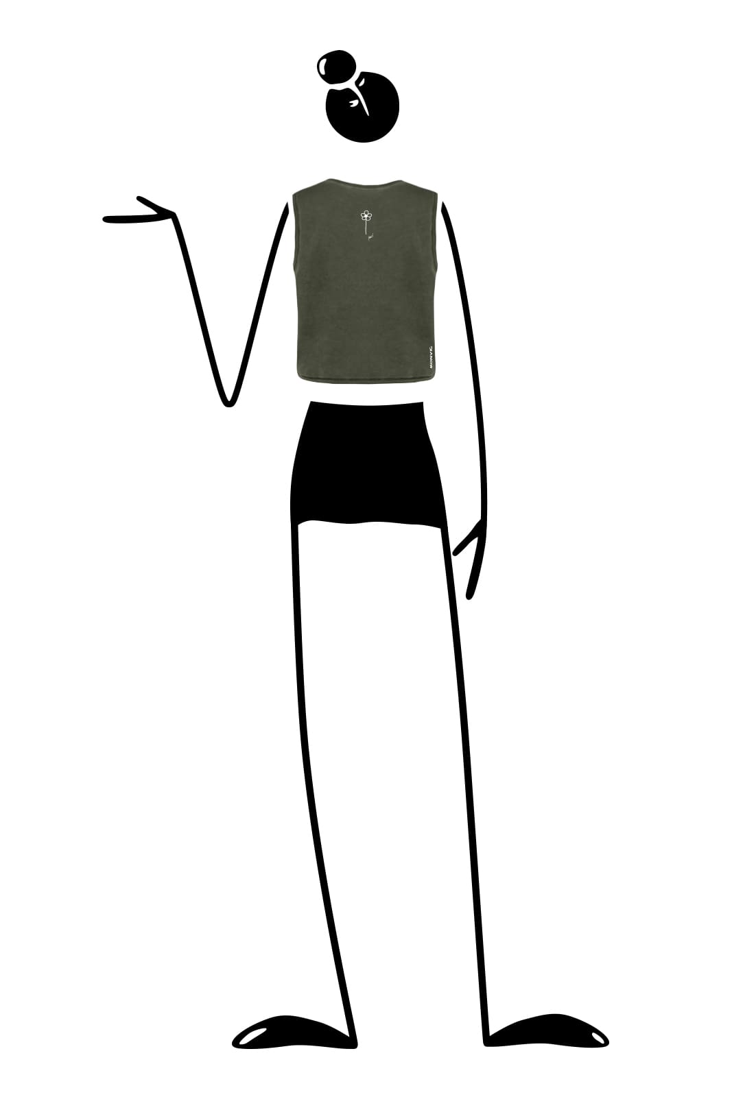 Crop top donna verde cotone organico BRIGITTE Monvic Crop top donna verde cotone organico BRIGITTE Monvic