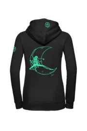 Felpa con cappuccio e zip donna - nero - grafica "Moon" - FEDRA ZIP MONVIC