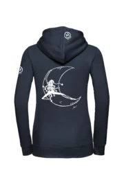 Felpa con cappuccio e zip donna - blu navy - grafica "Moon" - FEDRA ZIP MONVIC