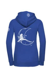 Women's zip hoodie - royal blue - "Moon" graphics - FEDRA ZIP MONVIC