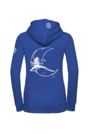 Felpa con cappuccio e zip donna - blu royal - grafica "Moon" - FEDRA ZIP MONVIC