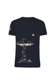 Men's climbing T-shirt - navy blue - drumstick mushroom - HASH Monvic