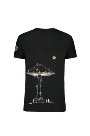 Men's climbing T-shirt - black - drumstick mushroom - HASH Monvic