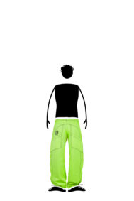 sport trousers for kids apple green - stretch cotton - climbing and sport - MINI SPEED Monvic