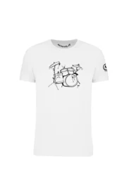 DRUMS - climbing t-shirt white men/unisex - organic cotton - HASH MONVIC
