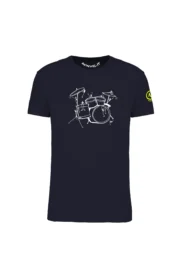 DRUMS - climbing t-shirt navy blue men/unisex - organic cotton - HASH MONVIC