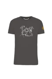 DRUMS - climbing t-shirt carbon grey men/unisex - organic cotton - HASH MONVIC