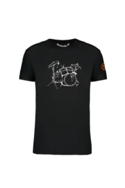 DRUMS - climbing t-shirt black men/unisex - organic cotton - HASH MONVIC