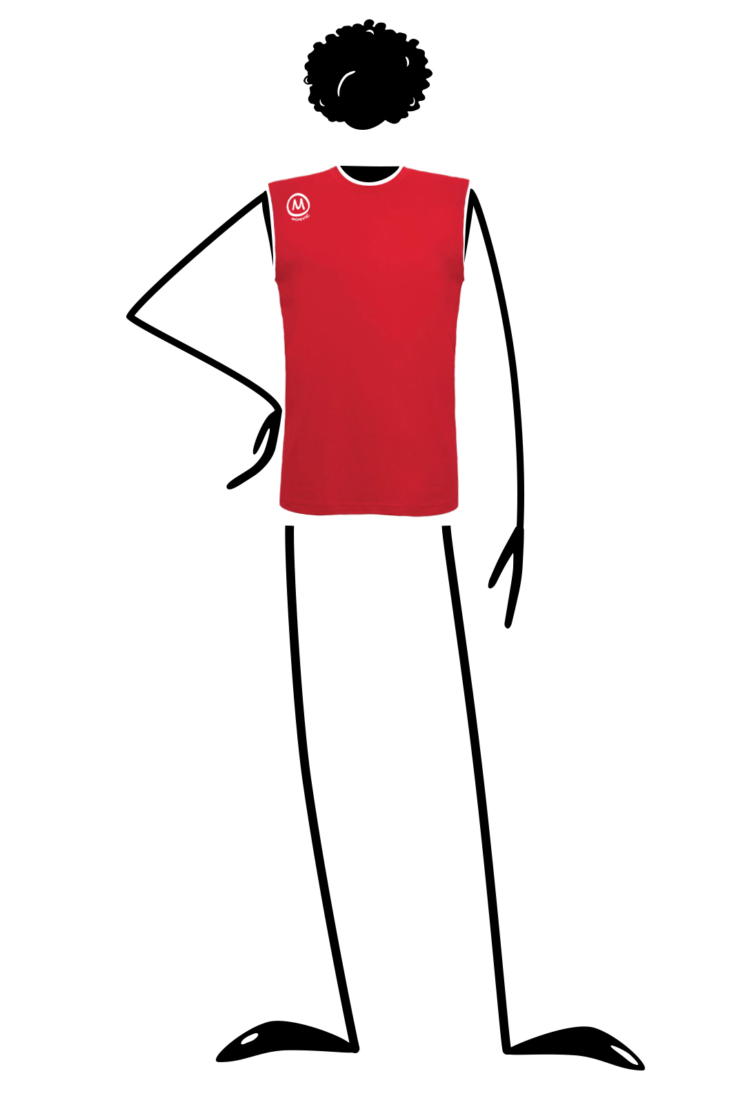 T-shirt senza maniche uomo rossa CUT Monvic