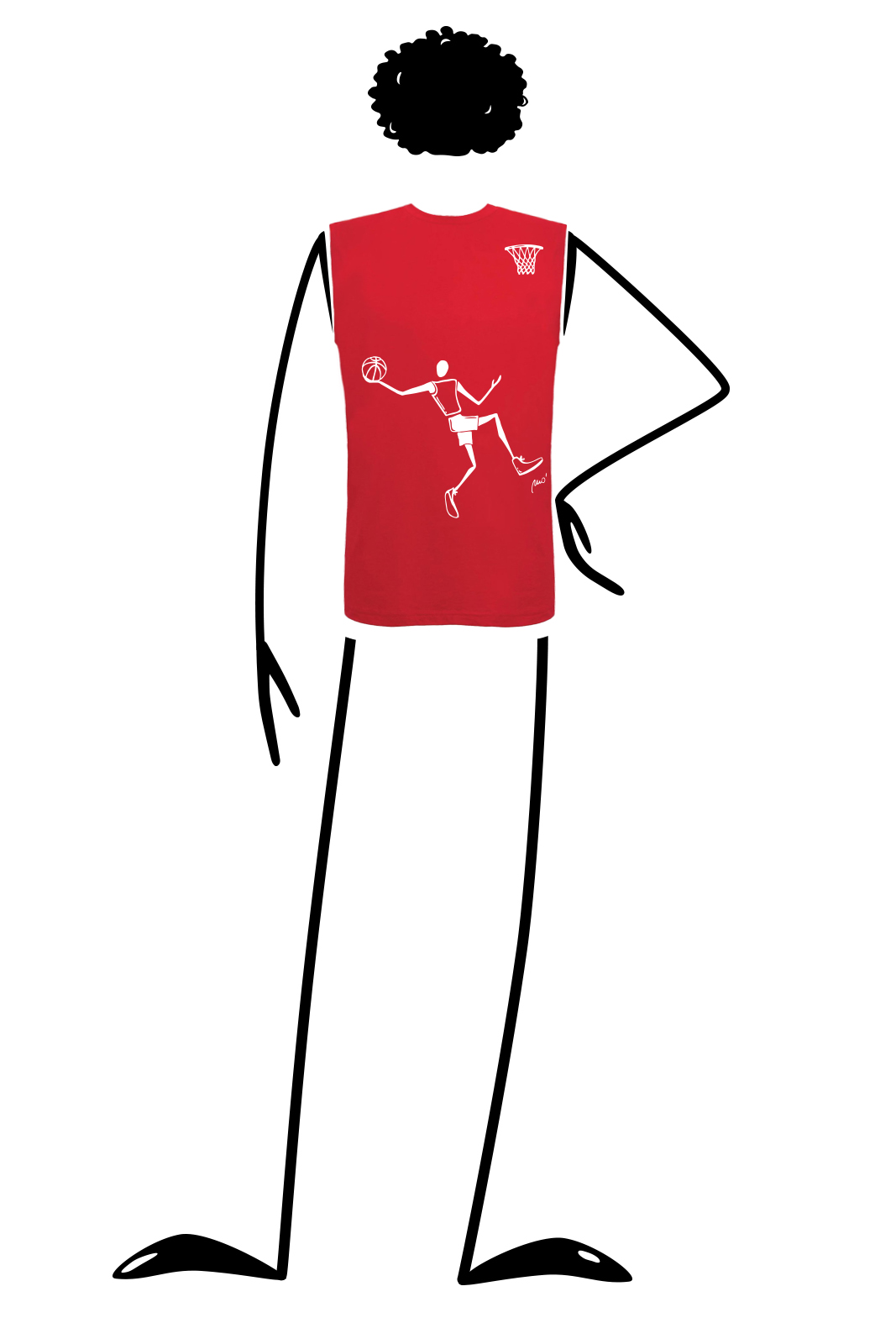 T-shirt senza maniche uomo rossa CUT Monvic