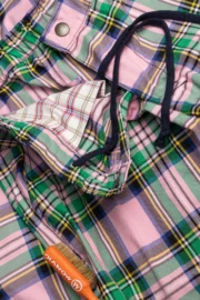 Men's waterproof trousers - pink/green tartan - BILLY 2 MONVIC