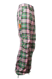 Men's waterproof trousers in pink/green Prince of Wales cordura - BILLY 2 - MONVIC
