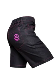 Women's climbing jeans shorts - fuchsia stitching - MINU Monvic
