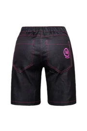 Women's climbing jeans shorts - fuchsia stitching - MINU Monvic