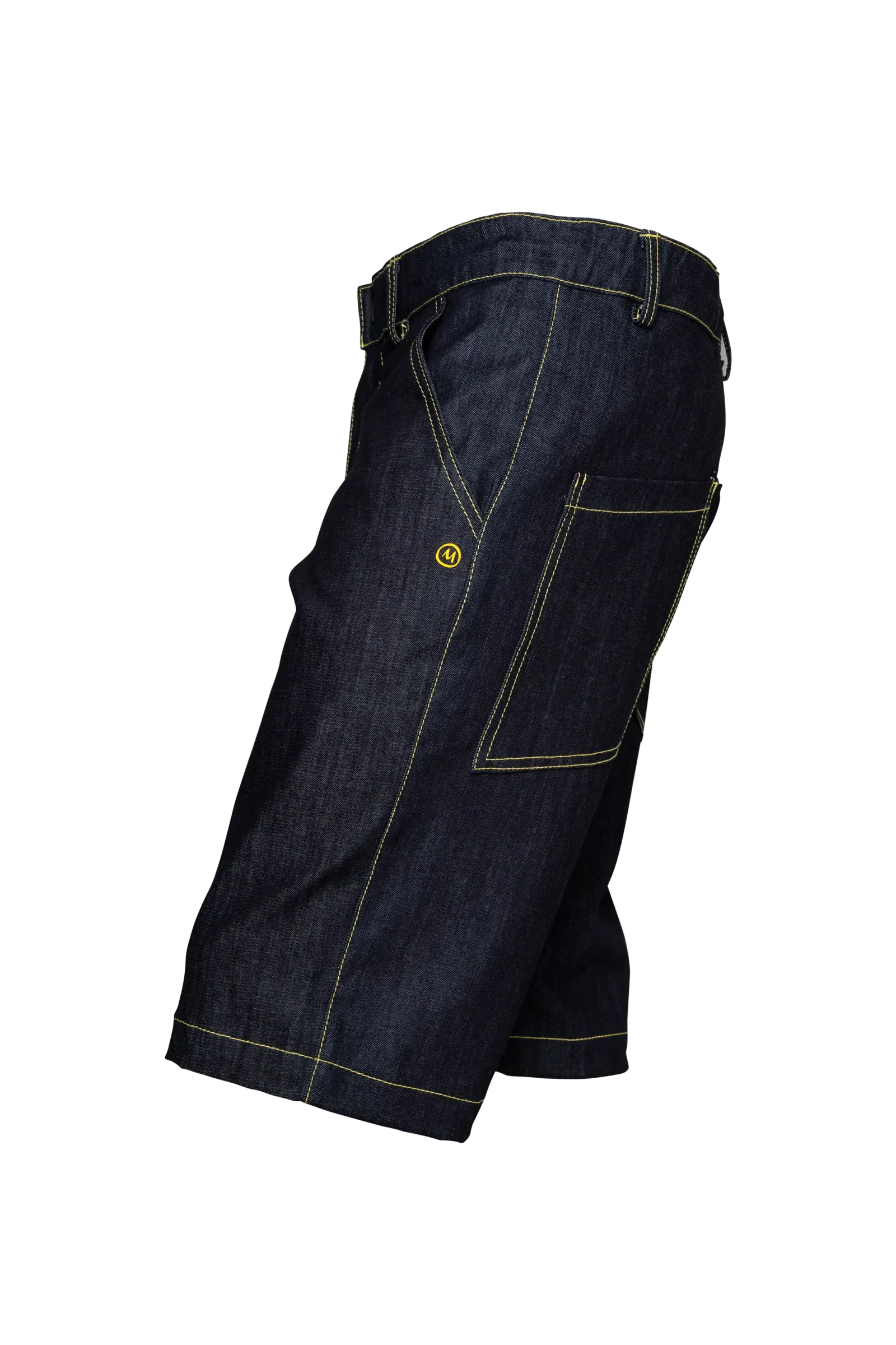 Men's climbing jeans shorts - yellow stitching - ALO Monvic