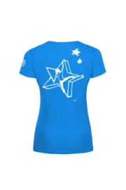 T-shirt arrampicata donna - cotone azzurro - grafica "Azi" - SHARON by MONVIC