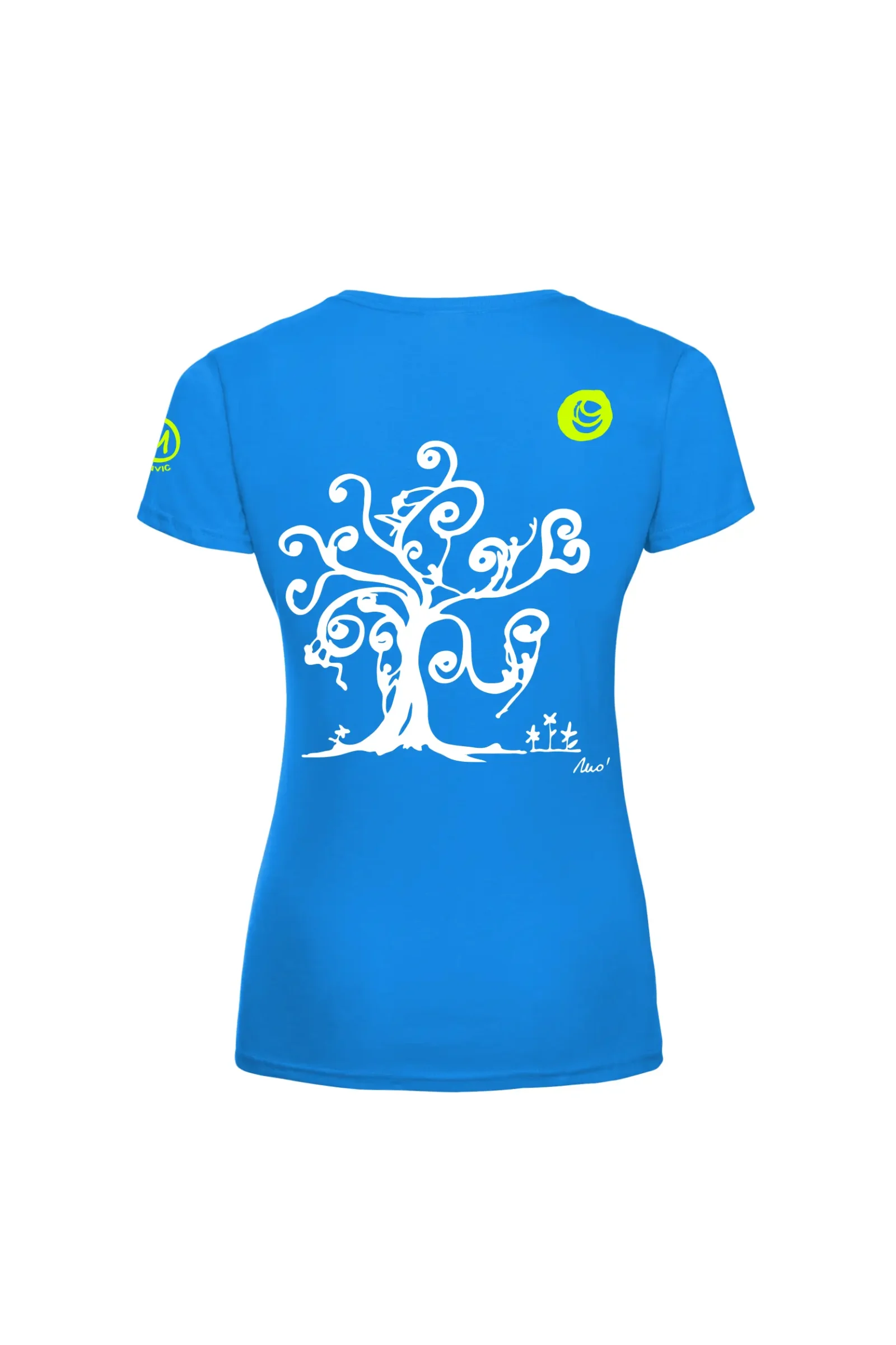 T-shirt arrampicata donna - cotone azzurro - grafica "Tree" -SHARON by MONVIC