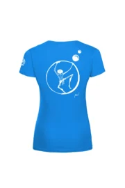 T-shirt escalade femme - coton bleu clair - graphisme "Vierge" - SHARON by MONVIC