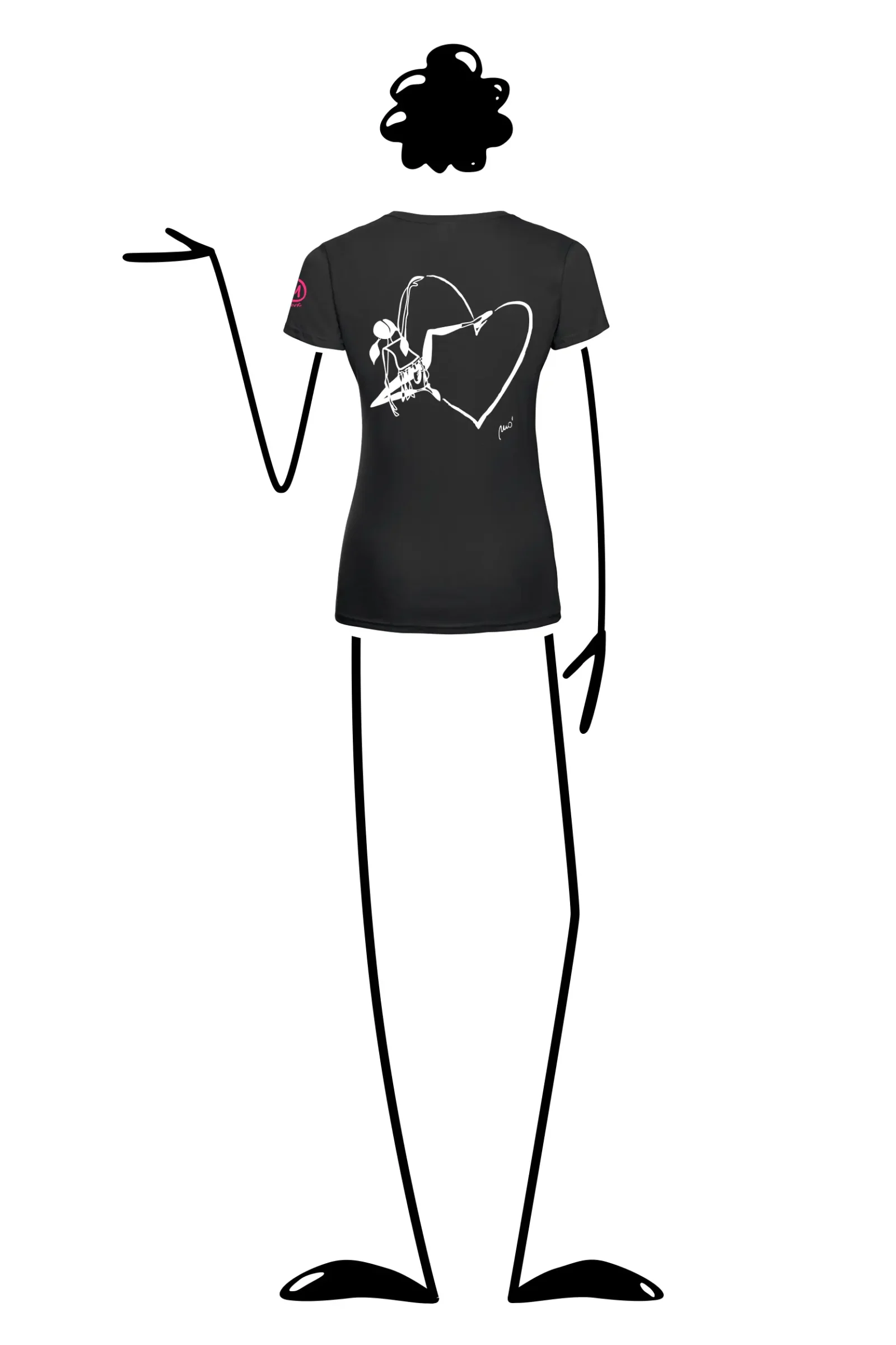 T-shirt escalade femme - coton noir - "Out" SHARON by MONVIC