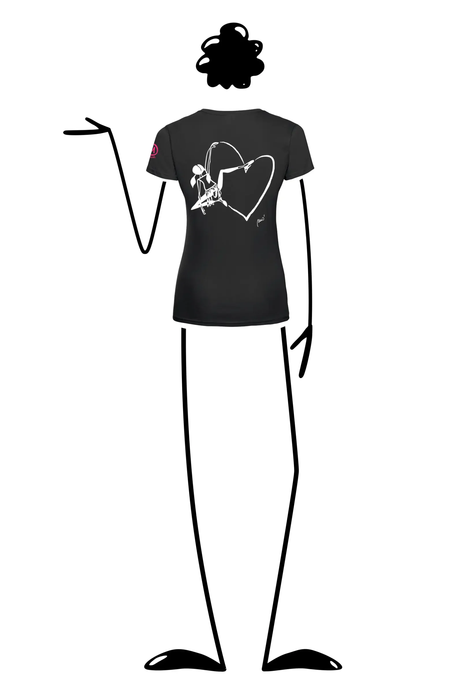 T-shirt arrampicata donna - cotone nero - "Out" SHARON by MONVIC